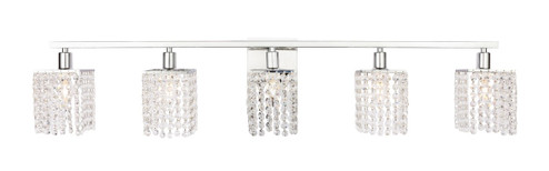 Phineas Five Light Wall Sconce in Chrome and Clear Crystals (173|LD7015C)