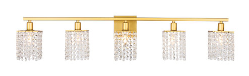 Phineas Five Light Wall Sconce in Brass and Clear Crystals (173|LD7014BR)