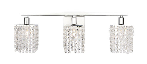 Phineas Three Light Wall Sconce in Chrome and Clear Crystals (173|LD7011C)