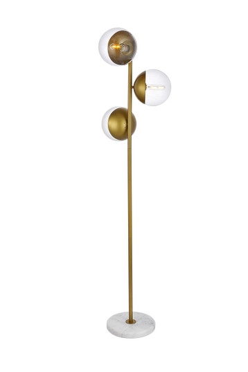Eclipse Three Light Floor Lamp in Brass and Clear (173|LD6163BR)