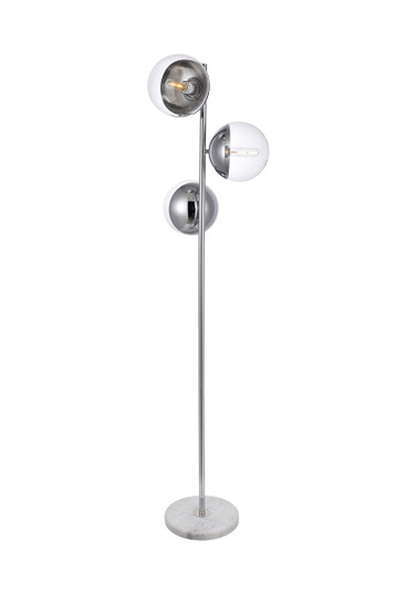 Eclipse Three Light Floor Lamp in Chrome and Clear (173|LD6161C)