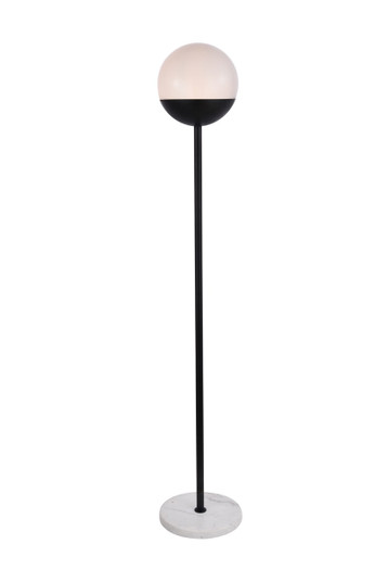 Eclipse One Light Floor Lamp in Black and frosted white (173|LD6146BK)
