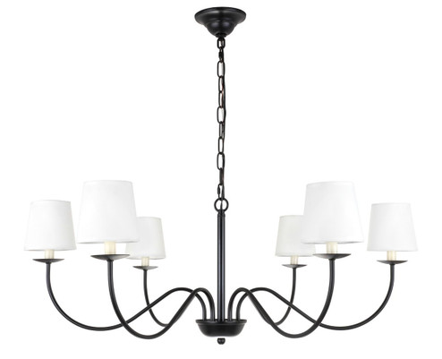 Eclipse Six Light Chandelier in Black (173|LD6103D37BK)