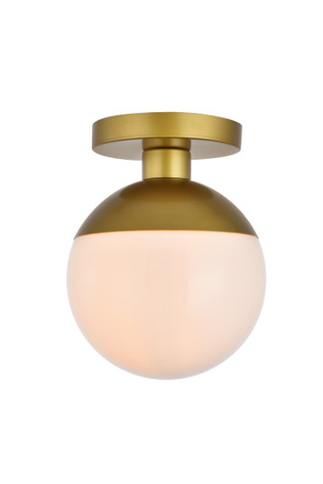 Eclipse One Light Flush Mount in Brass and frosted white (173|LD6054BR)