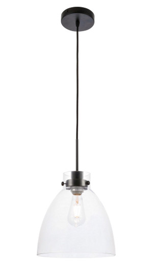 Frey One Light Pendant in Black and Clear glass (173|LD5029D11BK)