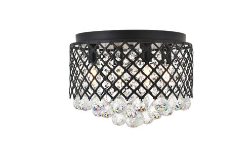 Tully Four Light Flush Mount in Matte Black and Clear (173|LD5010F13MB)