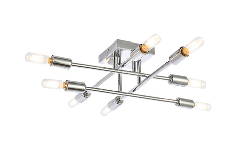 Script Eight Light Flush Mount in Chrome (173|LD2351C)