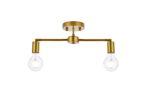 Zane Two Light Flush Mount in Brass (173|LD2348BR)
