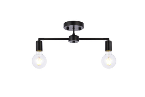 Zane Two Light Flush Mount in Black (173|LD2348BK)