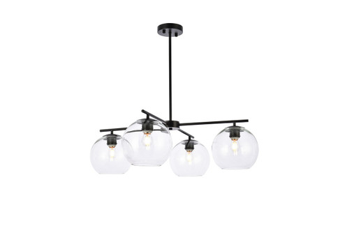 Opus Four Light Pendant in Black and Clear (173|LD2331BK)