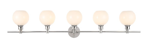 Collier Five Light Wall Sconce in Chrome and Frosted white glass (173|LD2327C)