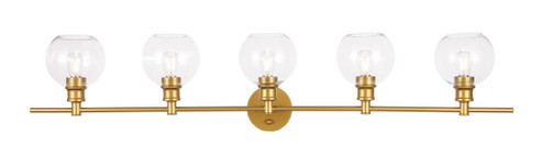 Collier Five Light Wall Sconce in Brass and Clear glass (173|LD2326BR)