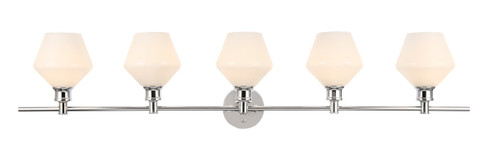 Gene Five Light Wall Sconce in Chrome and Frosted white glass (173|LD2325C)