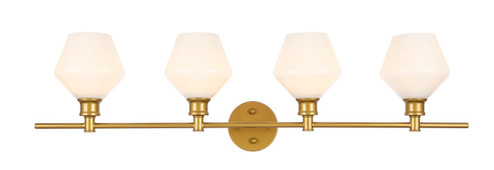 Gene Four Light Wall Sconce in Brass and Frosted white glass (173|LD2321BR)