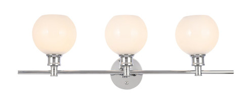 Collier Three Light Wall Sconce in Chrome and Frosted white glass (173|LD2319C)