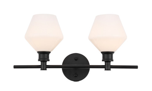 Gene Two Light Wall Sconce in Black and Frosted white glass (173|LD2313BK)