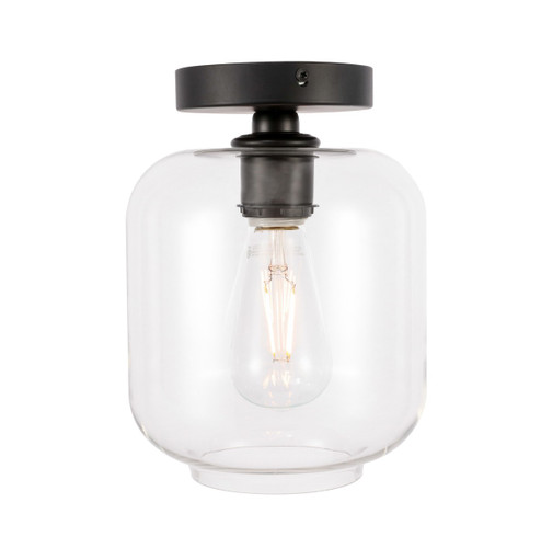 Collier One Light Flush Mount in Black and Clear glass (173|LD2270BK)