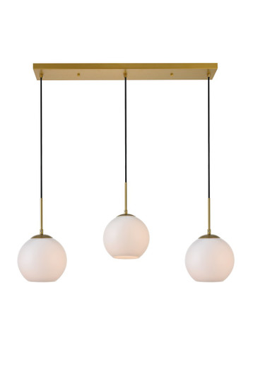 BAXTER Three Light Pendant in Brass and frosted white (173|LD2237BR)