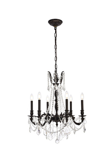 Rosalia Six Light Chandelier in Dark Bronze (173|9206D23DBGTRC)