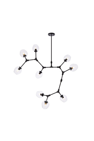 Cavoli Nine Light Chandelier in Black and Clear (173|1712G79BK)
