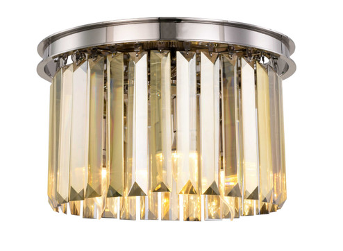 Sydney Three Light Flush Mount in Polished Nickel (173|1238F16PNGTRC)