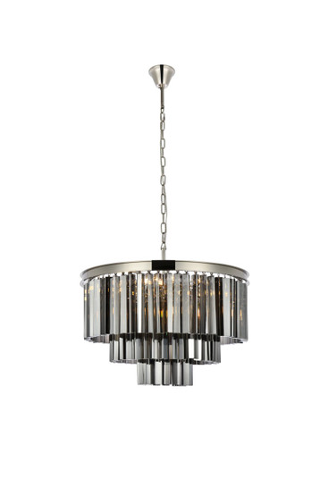 Sydney Nine Light Chandelier in Polished nickel (173|1201D26PNSSRC)