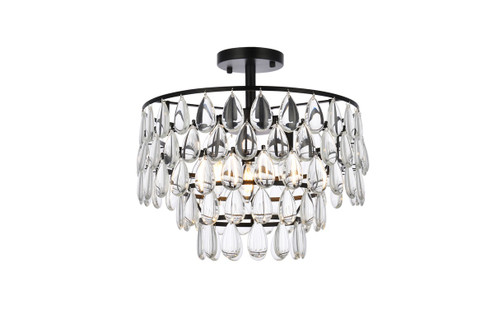 Mila Three Light Flush Mount in black (173|1103F16BK)