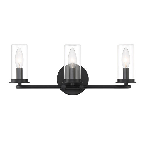 Hudson Heights Three Light Vanity in Matte Black (43|D268C3BMB)