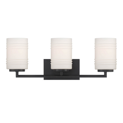 Leavenworth Three Light Vanity in Matte Black (43|D257M3BMB)