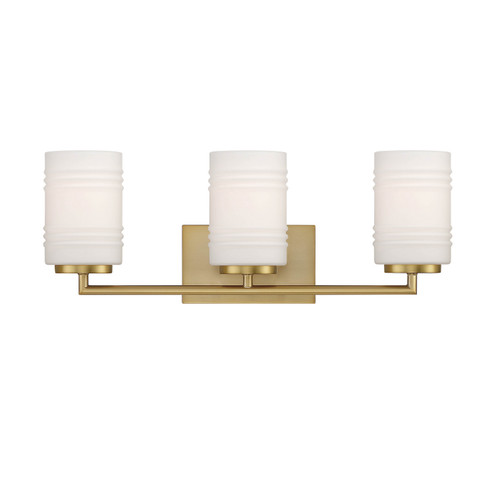 Leavenworth Three Light Vanity in Brushed Gold (43|D257M3BBG)