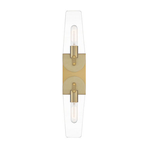 Bergen Beach Two Light Wall Sconce in Brushed Gold (43|D256M2WSBG)