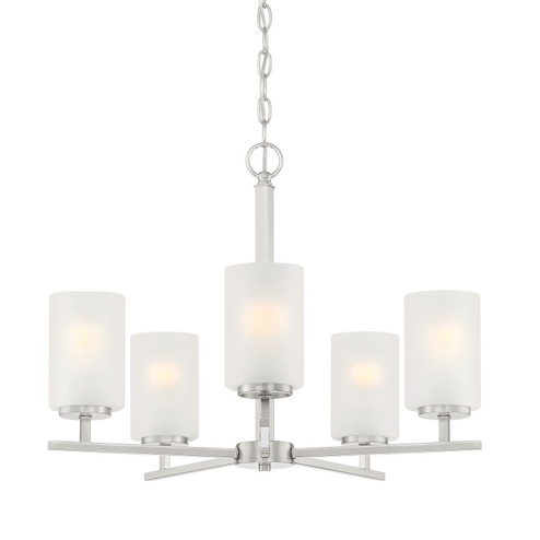 Carmine Five Light Chandelier in Brushed Nickel (43|D239M5CHBN)