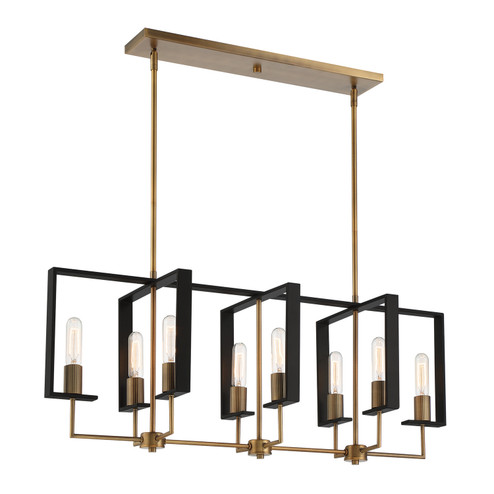 Chicago PM Eight Light Island Pendant in Old Satin Brass (43|D233MISOSB)