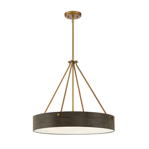 Erba Six Light Pendant in Old Satin Brass (43|D228M24POSB)