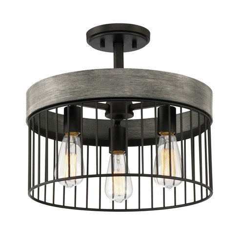 Aster Three Light Semi Flush Mount in Matte Black (43|D226MSFMB)