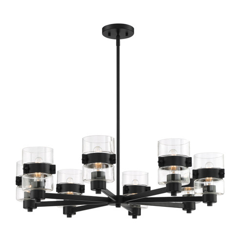 Midnight LA Eight Light Chandelier in Matte Black (43|D222M8CHMB)