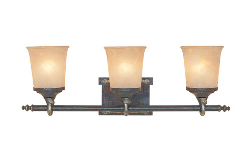 Austin Three Light Bath Bar in Weathered Saddle (43|97303WSD)