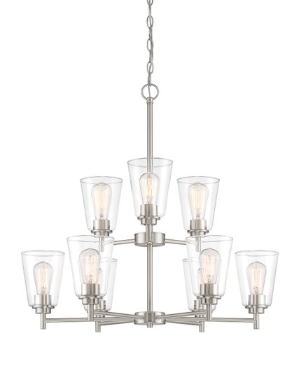 Westin Nine Light Chandelier in Satin Platinum (43|95789SP)