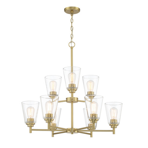 Westin Nine Light Chandelier in Brushed Gold (43|95789BG)