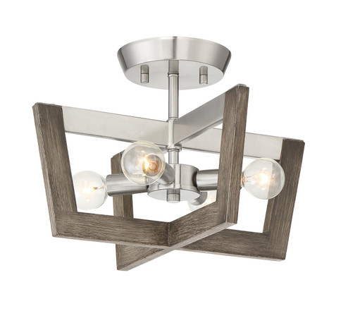 Westend Four Light Semi-Flush Mount in Satin Platinum (43|93711SP)