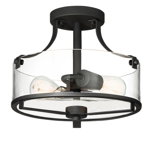 Jedrek Two Light Semi-Flush Mount in Black (43|93311BK)