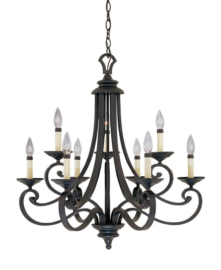 Barcelona Nine Light Chandelier in Natural Iron (43|9039NI)