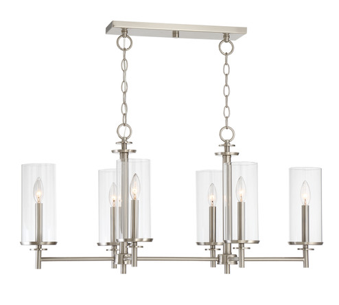 Harlowe Six Light Island Pendant in Satin Platinum (43|87286SP)