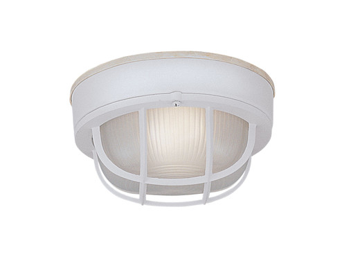 Bulkhead One Light Bulkhead w/Guard in White (43|2073WH)