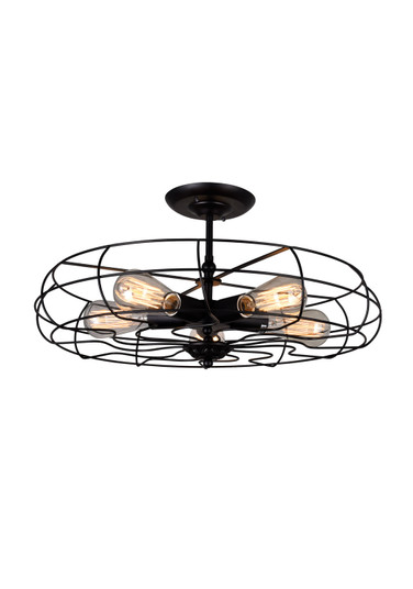 Pamela Five Light Flush Mount in Black (401|9606C195101)