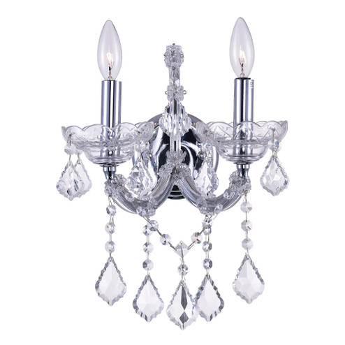 Maria Theresa Two Light Wall Sconce in Chrome (401|8318W12C2Clear)