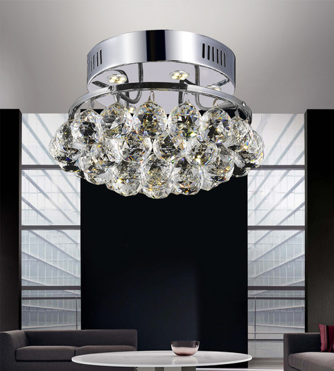 Queen Three Light Flush Mount in Chrome (401|8038C12CR)