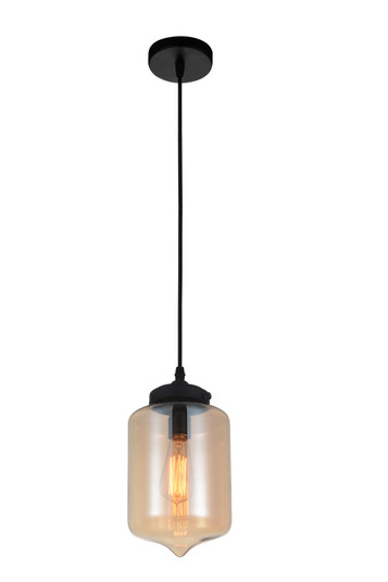 Glass One Light Mini Pendant in Black (401|5570P7CAmber)