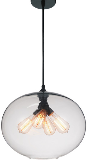 Glass Four Light Pendant in Black (401|5553P16Clear)