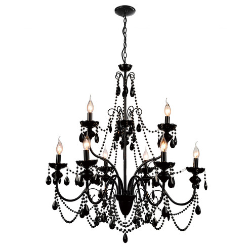 Keen Nine Light Chandelier in Black (401|5095P32B9)